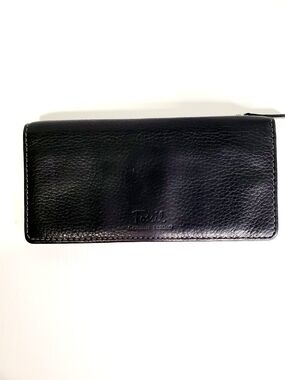 Fossil Black Genuine Leather Zip Wallet